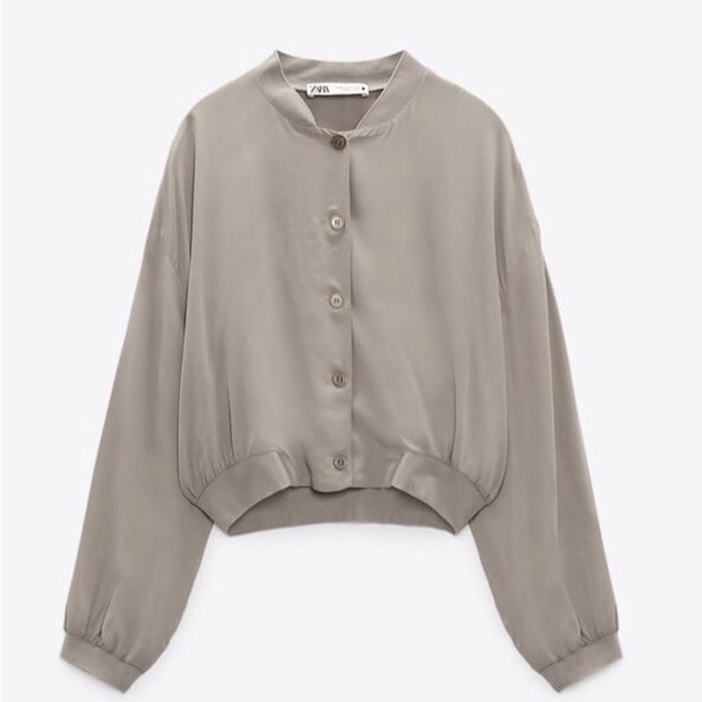 Flowy Bomber Jacket Style Blouse